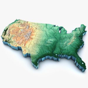 USA map 3D model