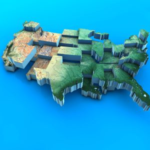 USA map 3D model c4d