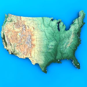 USA map 3D model cinema 4d
