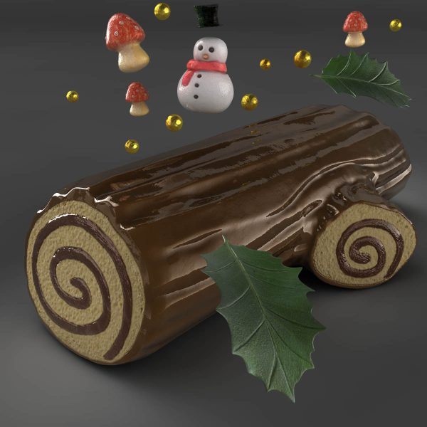 Yule Log 3D model cinema 4d