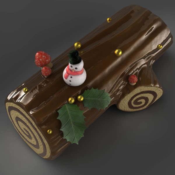 Yule Log 3D model c4d